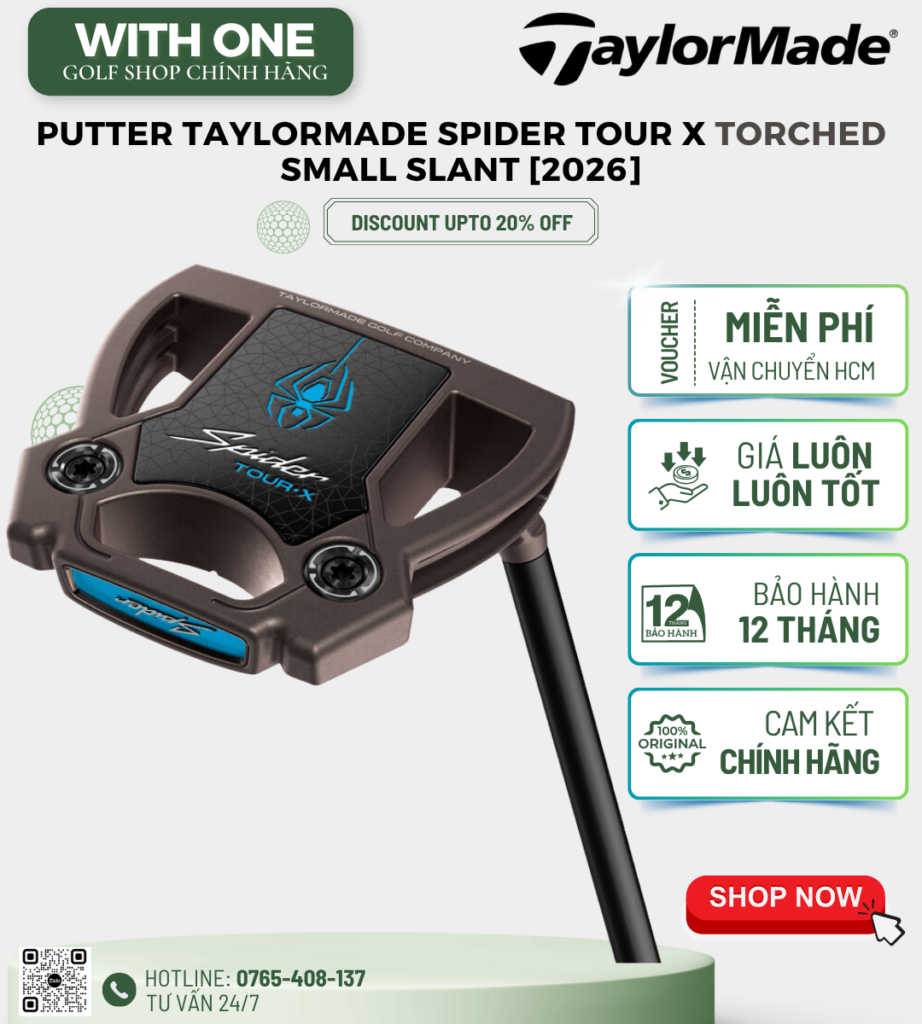 Gậy Putter Taylormade Spider TOUR X TORCHED Small Slant (2026)