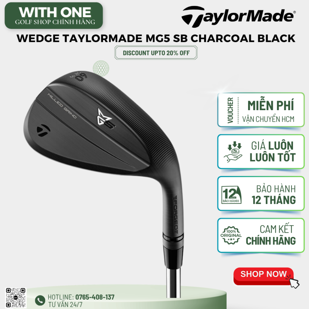 Gậy Wedge Taylormade MG5 SB CHARCOAL BLACK